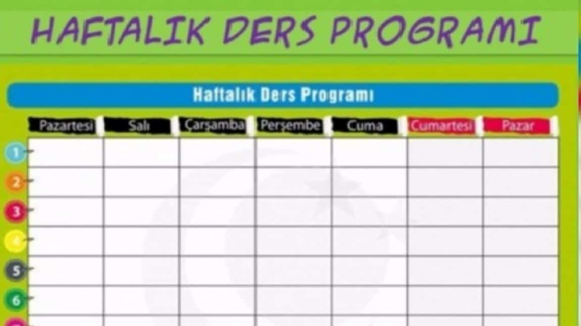 09/09/2024 TARİHİNDEN İTİBAREN GERÇERLİ HAFTALIK DERS PROGRAMIMIZ YAYINLANDI